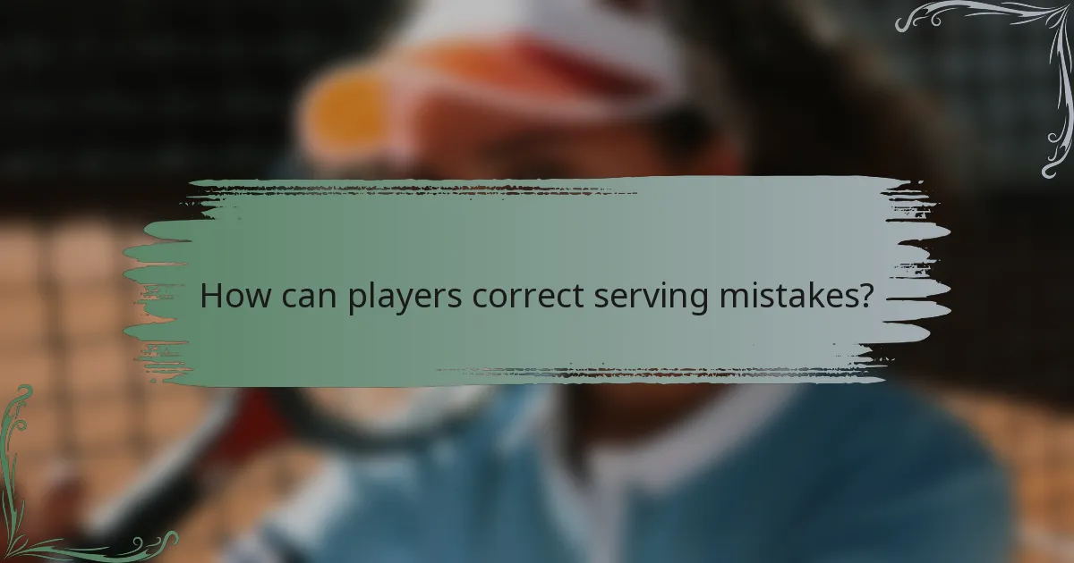 How can players correct serving mistakes?