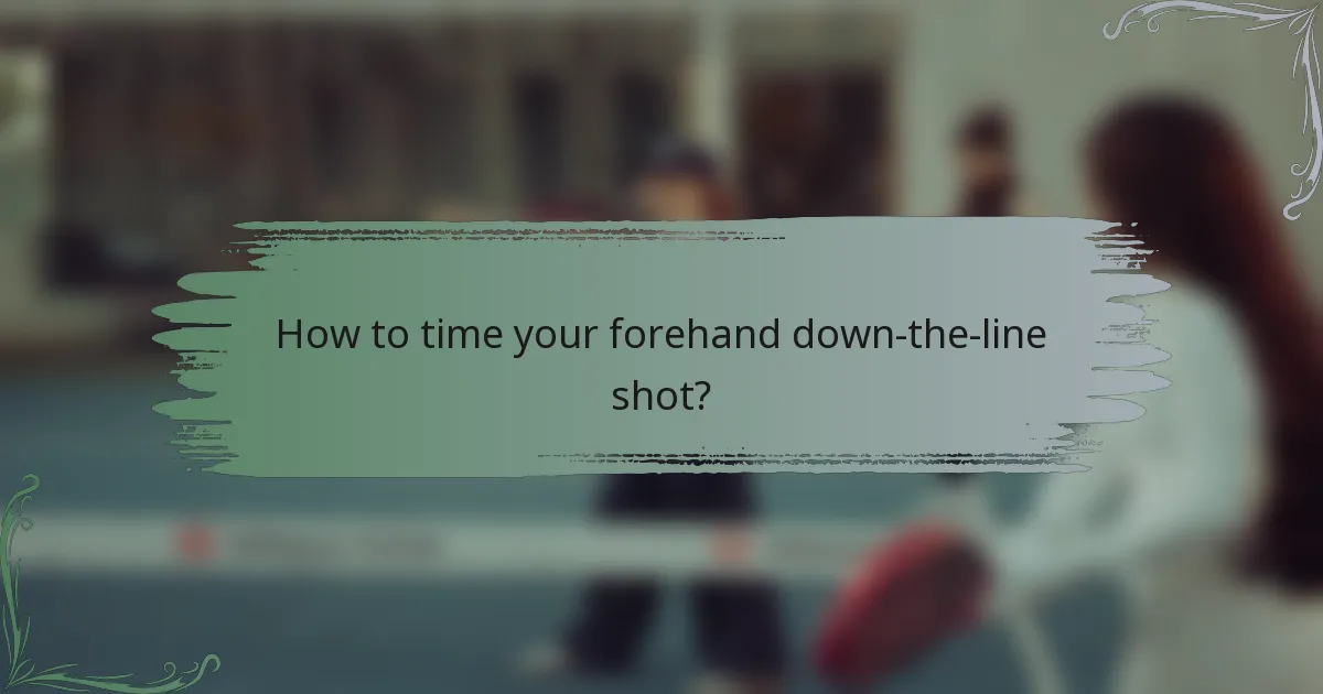 How to time your forehand down-the-line shot?