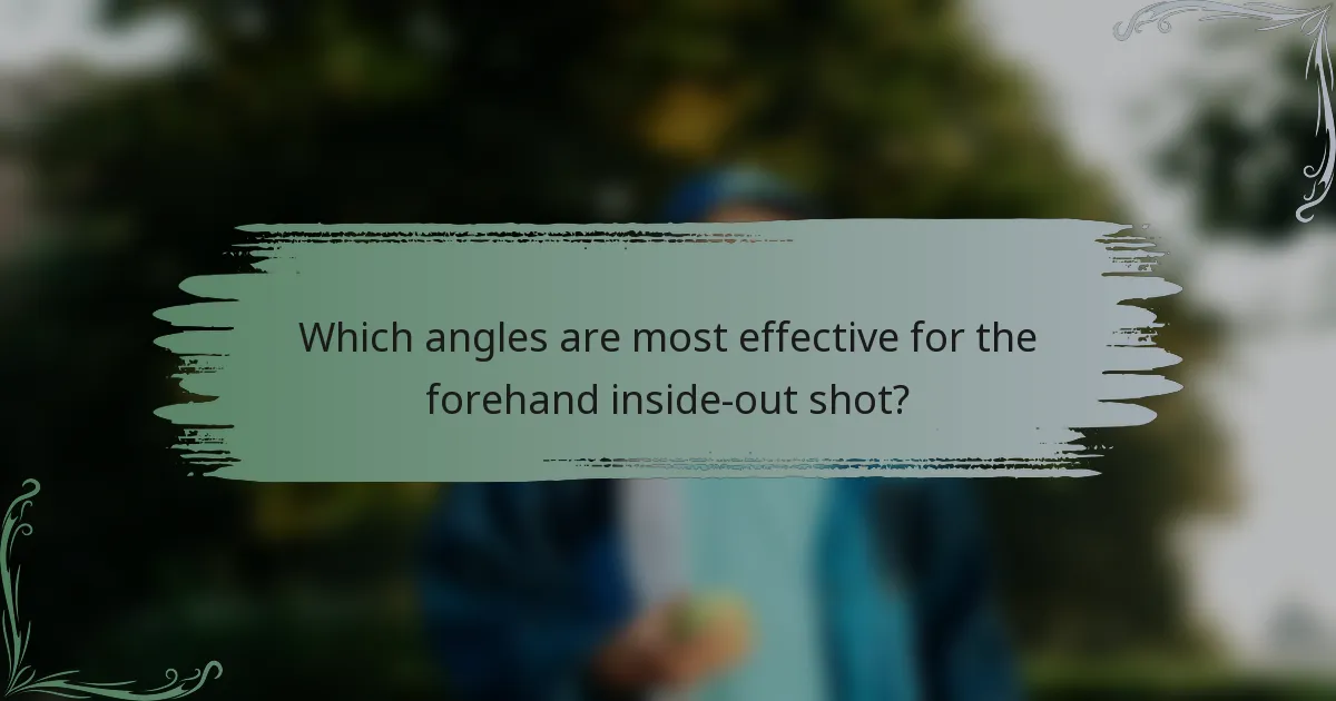 Which angles are most effective for the forehand inside-out shot?